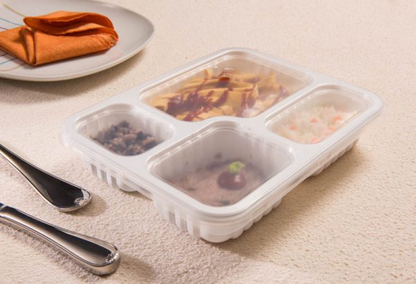 Marmita Plástica Freezer/Microondas com 4 Divisórias G324 1.225ml
