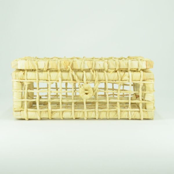 Cesta Baú Retangular de Palha 28,5 x 21 x 12 cm - Imagem 2