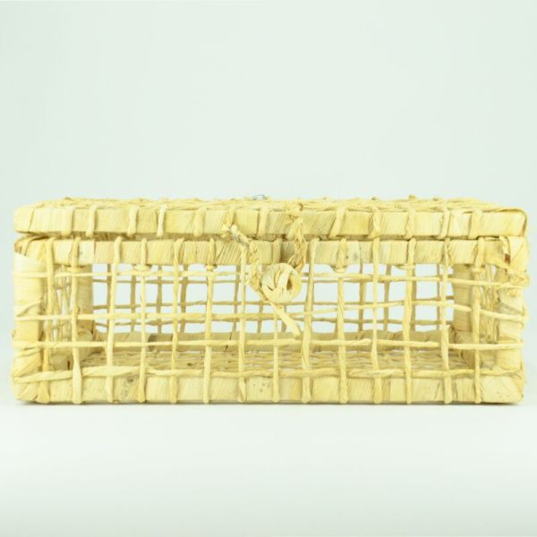 Cesta Baú Retangular de Palha 33 x 26 x 12,5 cm - Imagem 2