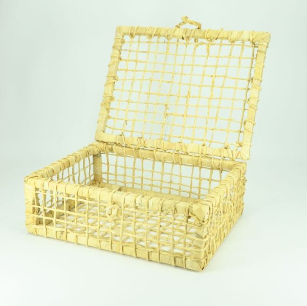 Cesta Baú Retangular de Palha 33 x 26 x 12,5 cm - Imagem 3