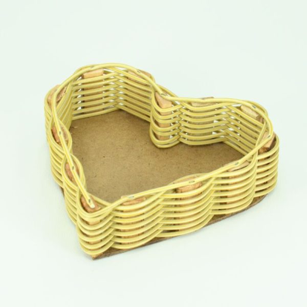 Cesta Bandeja Coração de Fibra Sintética 20 x 20 x 5 cm
