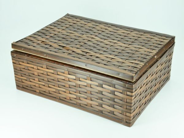 Cesta Baú de Vime Sintético 41 x 30 x 16 cm